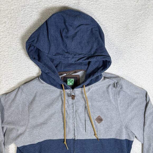 Hippy Tree Anorak Hoodie Mens Medium Gray Blue Surf Beach Pullover HippyTree - Picture 2 of 16